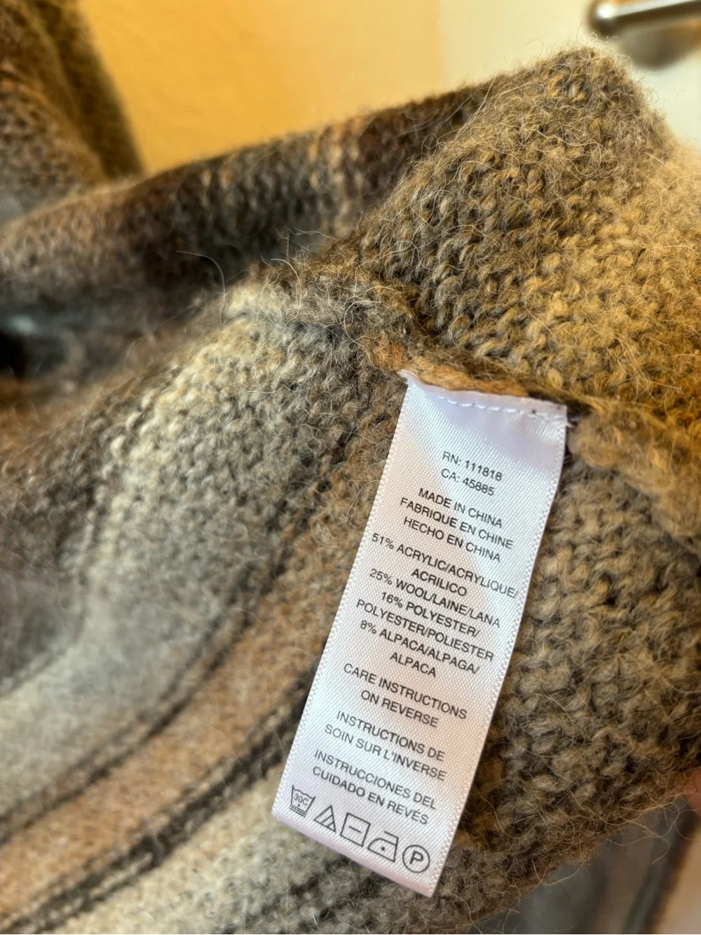 Michael Kors Striped Hooded Open-Front Women's Sweater Cardigan Wool Blend